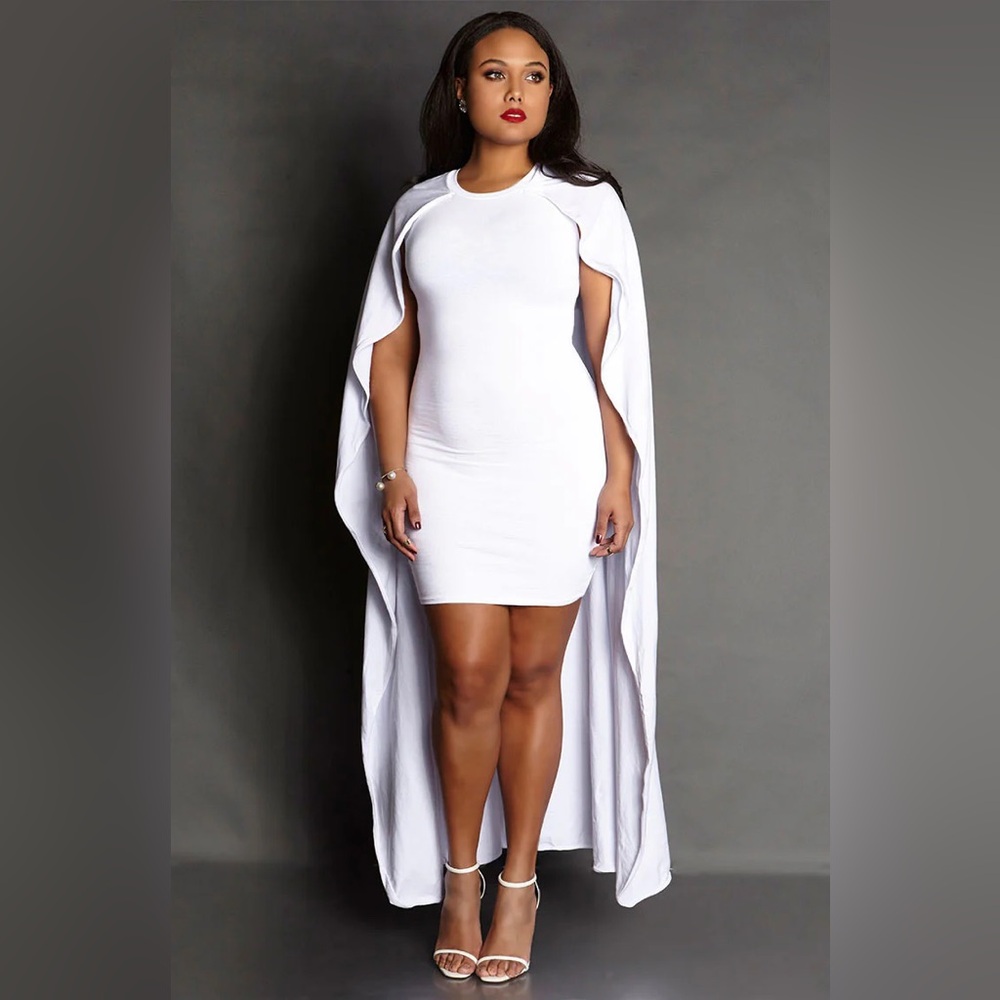 Rebdolls Grisel. “The Red Carpet" White Cape Mini Dress